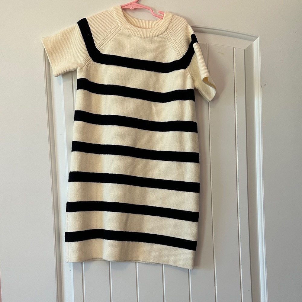Zara Girls Cream and Black Knit Top